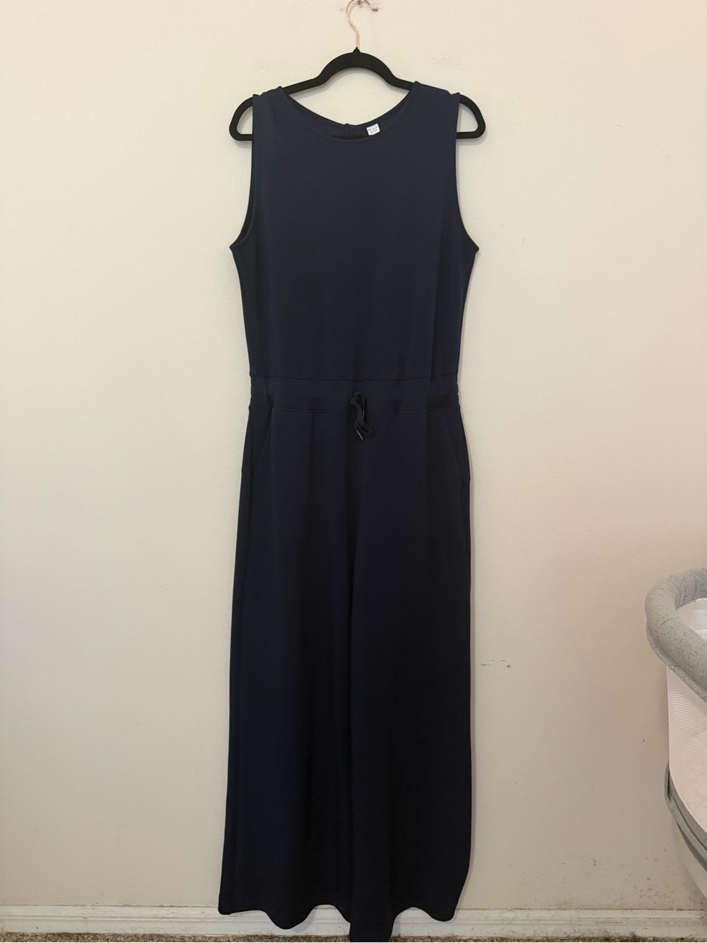 Spanx AirEssentials Dark Blue Jumpsuit Size XL Soft Minimalist Wide Leg